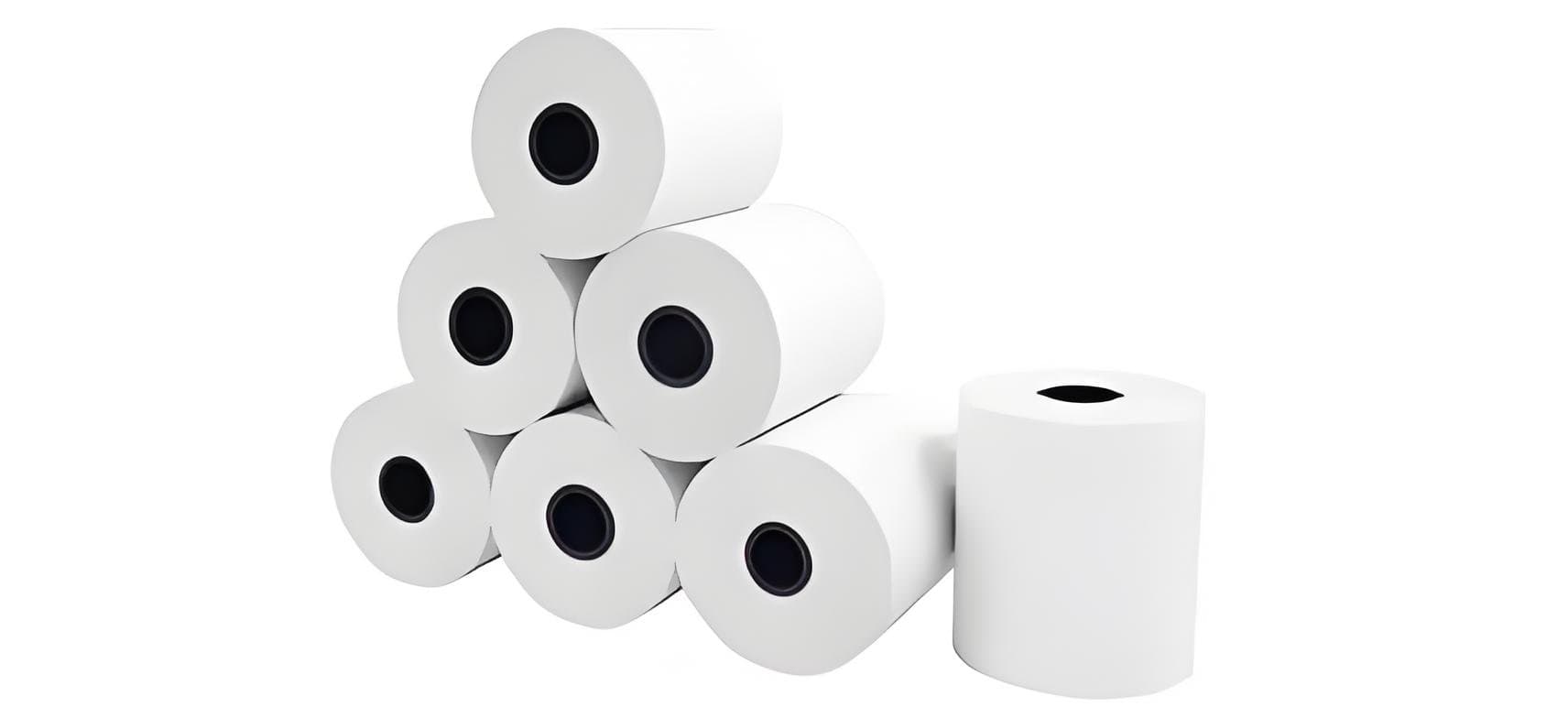 Thermal paper rolls in standard POS and receipt sizes